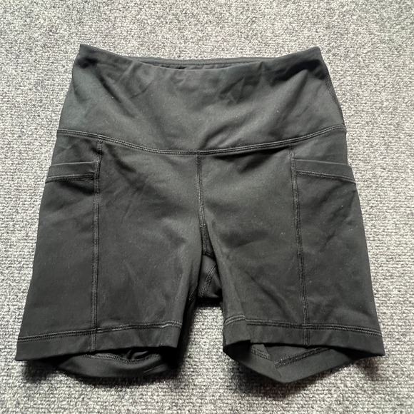 Yogalicious Pants - Yogalicious Lux Black High Waisted Biker Shorts with Side Pockets Size Small